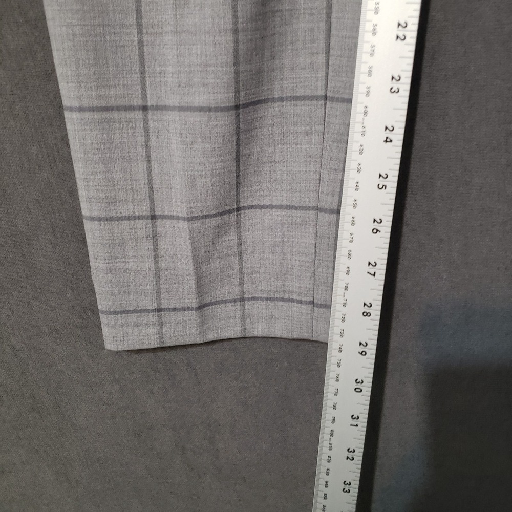 Banana Republic Trouser Womens Size 2 Tall Avery Gray Checkered Wool Blend - Picture 5 of 11
